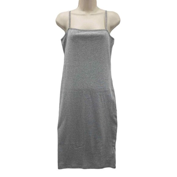 Topshop Midi T-Shirt Dress Womens Size 8 Grey Strappy Cotton Blend NEW - Picture 1 of 6